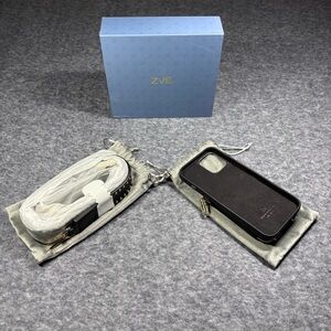 Black Leather iPhone 12 Pro Max Wallet Case with Detachable Strap